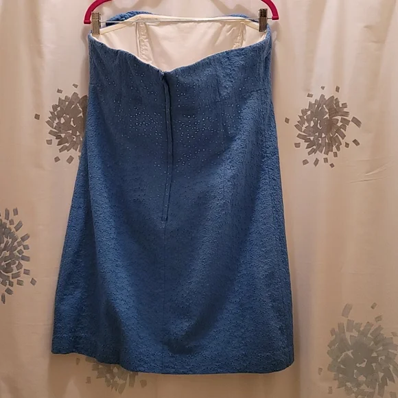 Lilly Pulitzer Blue Strapless Eyelet Dress - Picture 2 of 2